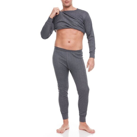 Men's Thermals Set 100% Cotton Fleece Long Johns Warm Winter Baselayer 2-PACK - Picture 5 of 10
